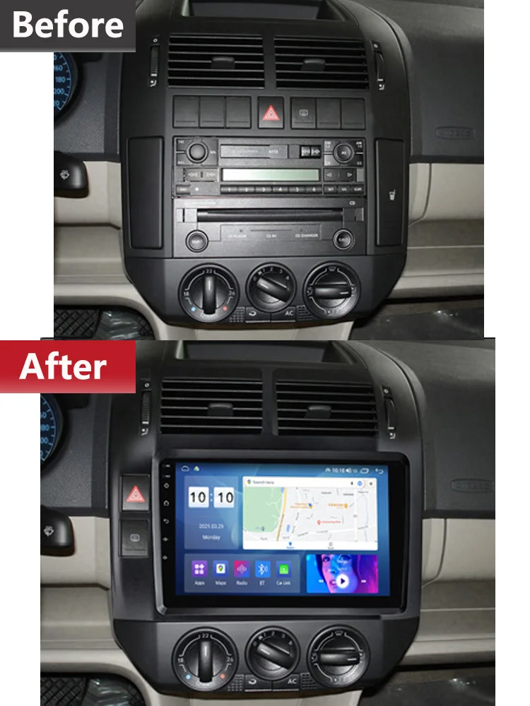 Autoradio Android 11, Navigation Gps, Bluetooth, Mirrorlink, Carplay,  Lecteur Vidéo, Limitation, Pour Voiture Volkswagen Polo Mk4 Iv (2001-2009)  - Voiture Lecteur Multimédia - AliExpress