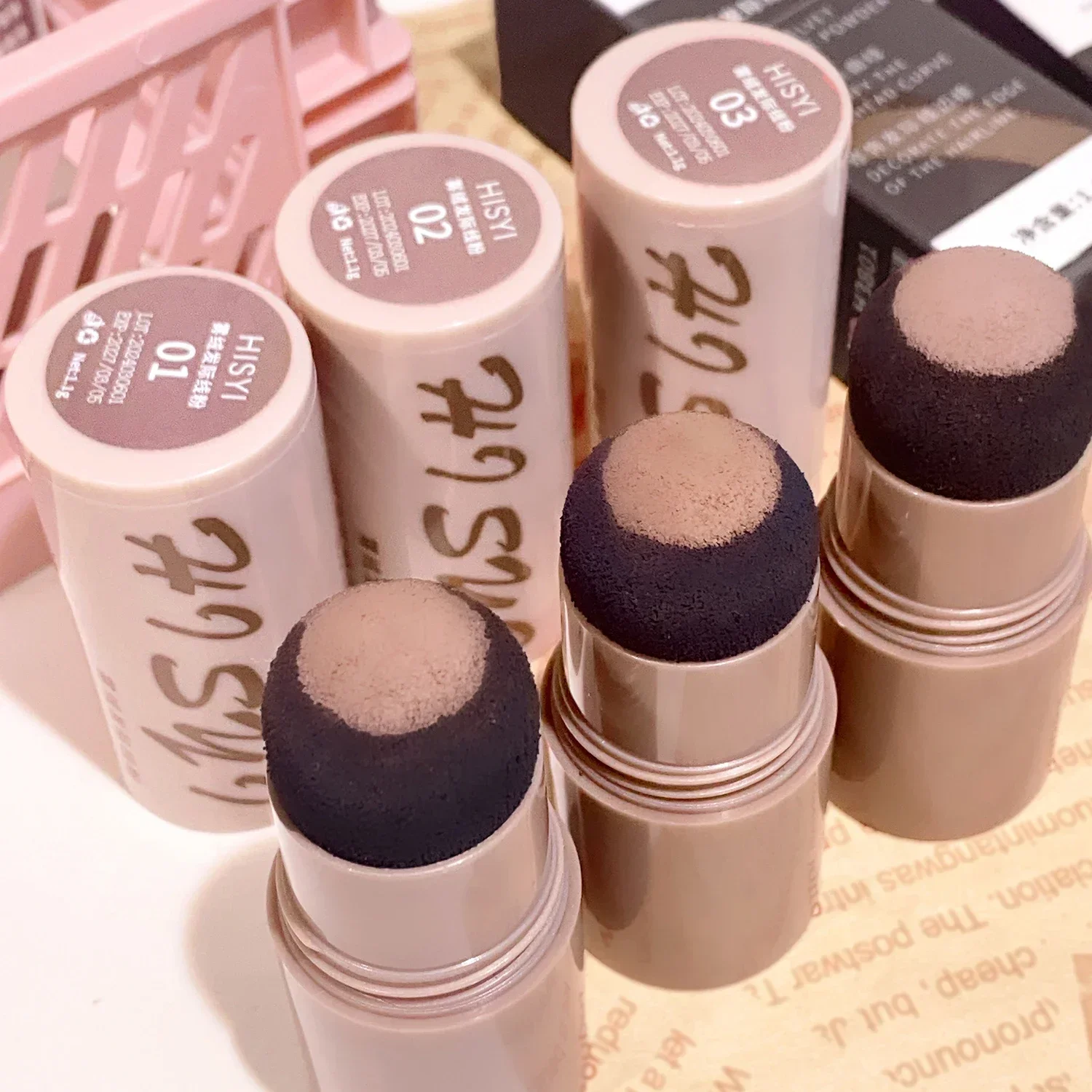 Hairline Shadow Powder Concealer Sponge Pen Fills Hair Roots Waterproof Long-lasting
