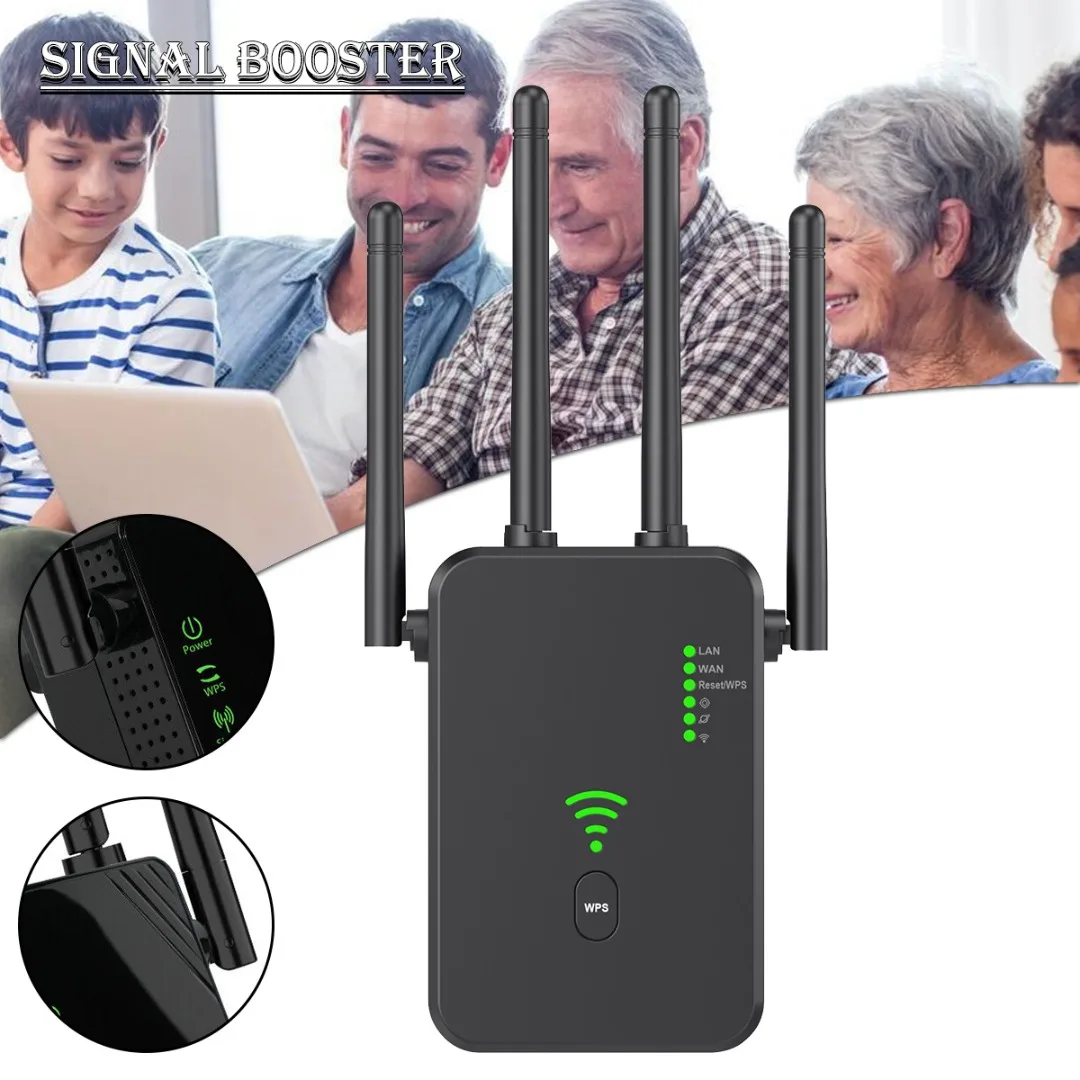 

WiFi Repeater Router WIFI Signal Amplifier Relay AP Routing 3 Working Modes Omnidirectional Dual-frequency High Gain Antenna