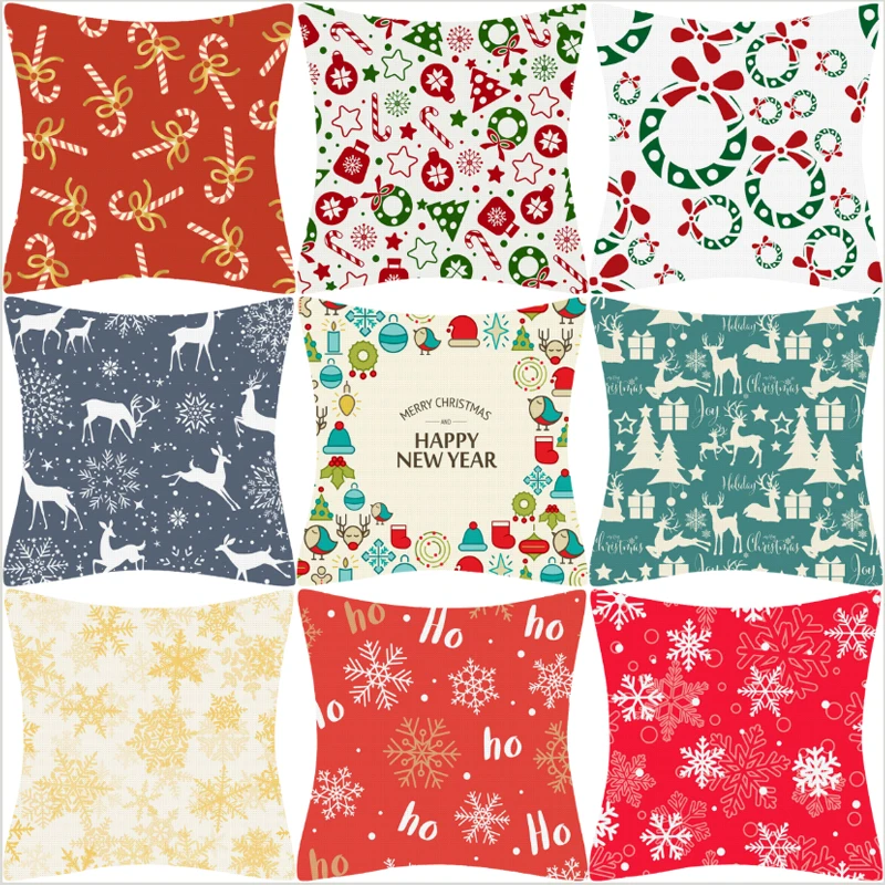 

Merry Christmas Short Plush Pillow Case, Cushion Covers for Pillows, Home Decor, Sofa, Bedroom, 45x45