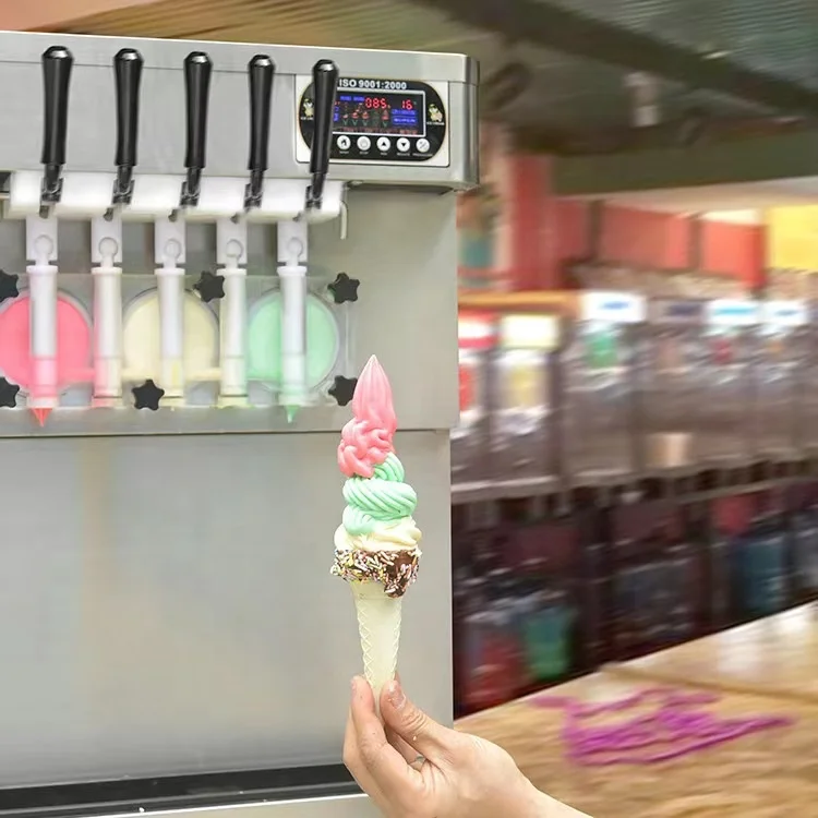 Hard Ice Cream Yogurt Maker Machine For Cone Ice Cream With Motor Core Components For Food Shops