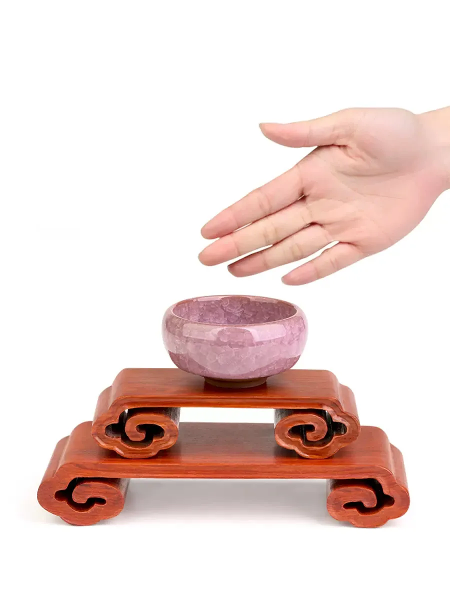 Redwood Carved Flower Pot Base Decoration, Solid Wood, strange Stone, Buddha Statue, Vase, Wooden Base