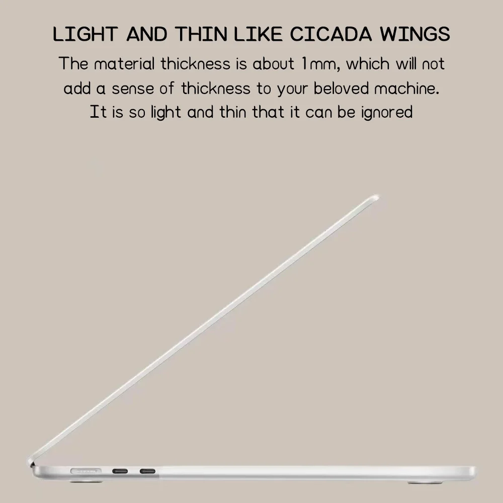 Sleek Clear Protective Laptop Case Cover - Air & Pro Series