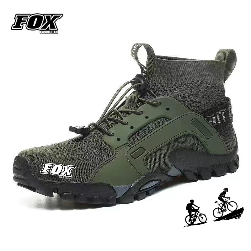 Fox Cycling Team Men Mtb Riding Sneaker Breathable Bike Shoes Bicycle Shoes Self Locking Cleats Dirt Bicycle High Gang cycling shoes