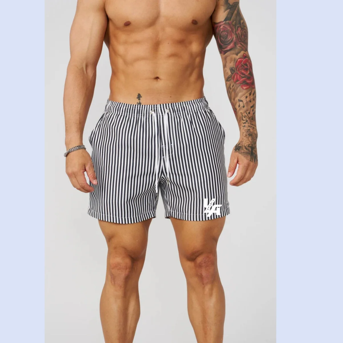 2025 YA Summer Men's Shorts Jogger Exercise and Fitness Quick-drying Breathable Casual Beach Pants 4-point Shorts young 2