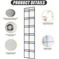 24 Grids Wall-Mounted Sundries Shoe Organiser Fabric Closet Bag Storage Rack Mesh Pocket Clear Hanging Over The Door Cloth Box 2