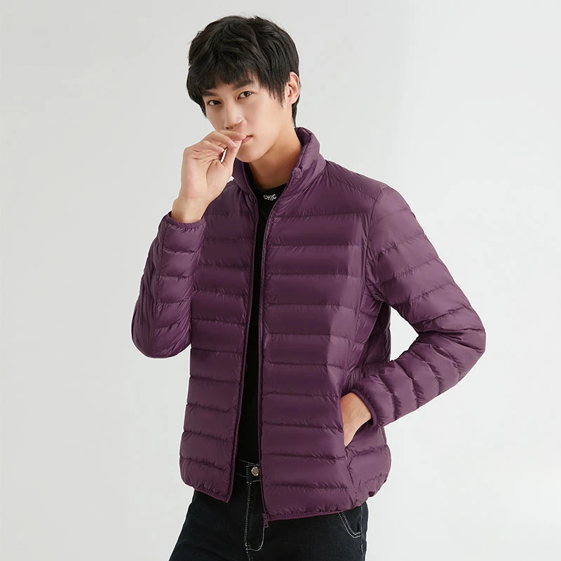 Matt Fabric Winter Men's Down Jacket Ultra Light   Men Windbreaker Feather  Man Lightweight Portable Warm Coat
