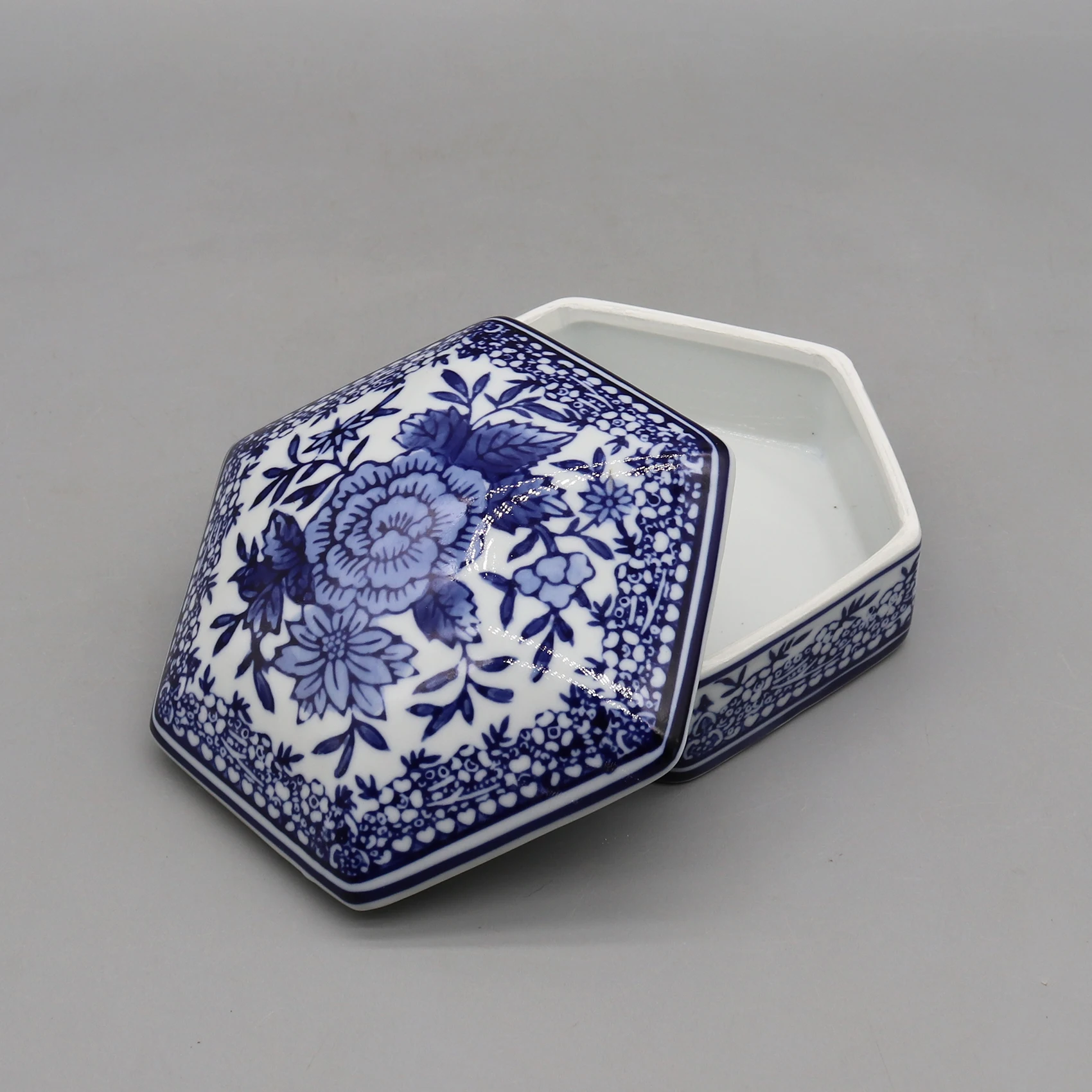 Ceramic Box, Hexagonal Storage, Home Decoration 4