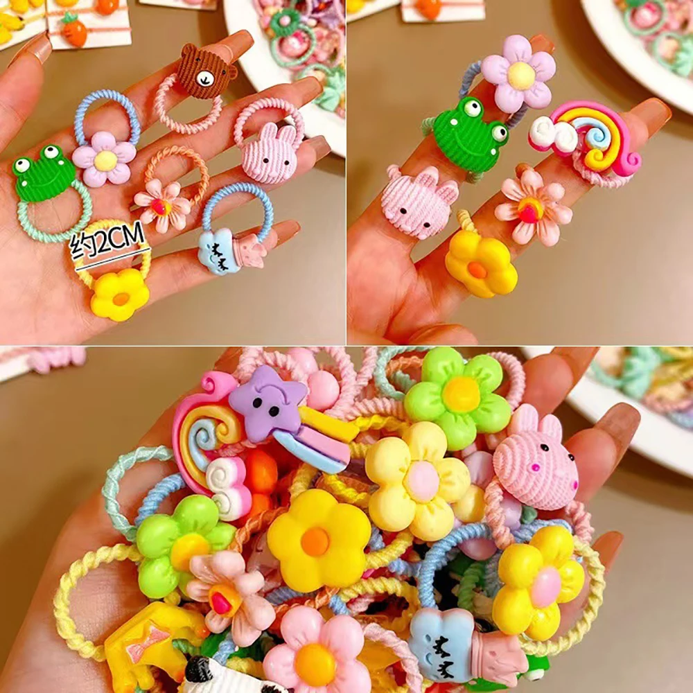 Hair Ties 50/100 Pieces Cute Thumb High Elasticity Does Not Hurt Hair Sweet Little Girl Hair Rope Kidsren's