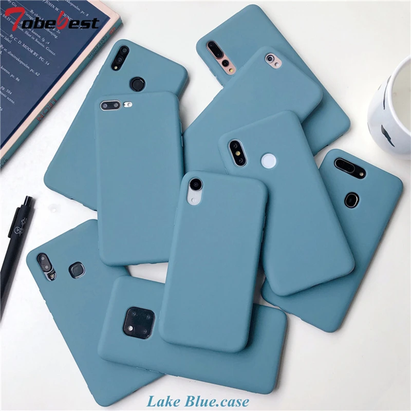13 Iphone Solid Blue Case Iphone 12 Cases Lake Blue Silicone Matte
