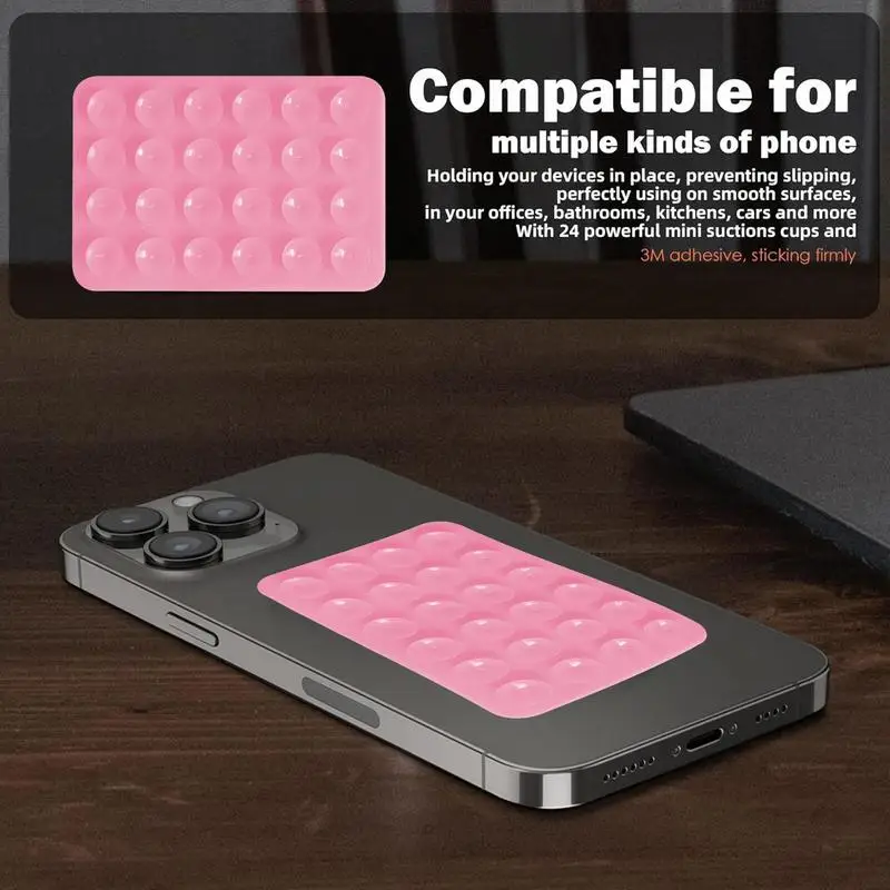 Double Side Silicone Suction Pad For Mobile Phone Fixture Suction Cup Backed Adhesive Silicone Rubber Sucker Pad For Fixed Pad