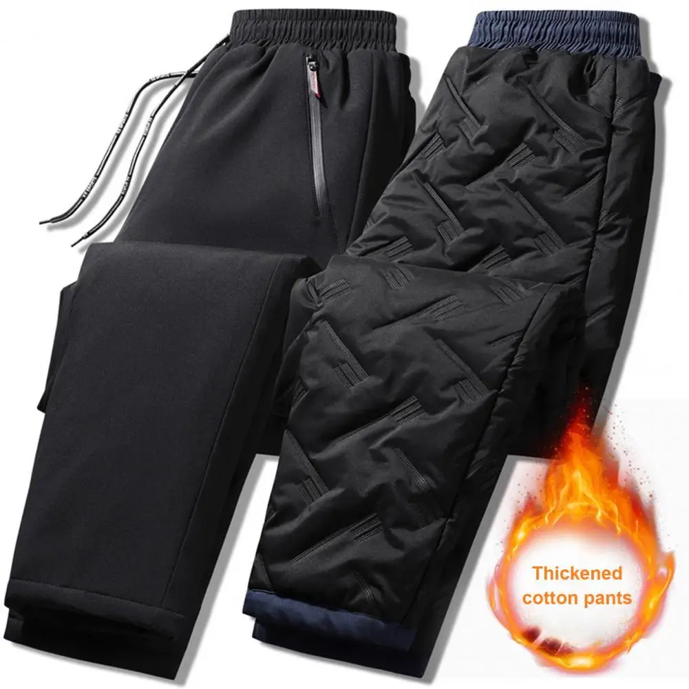 

Regular Fit Men Trousers Windproof Men's Winter Pants with Reinforced Zipper Pockets Versatile Flattering for Casual for Men