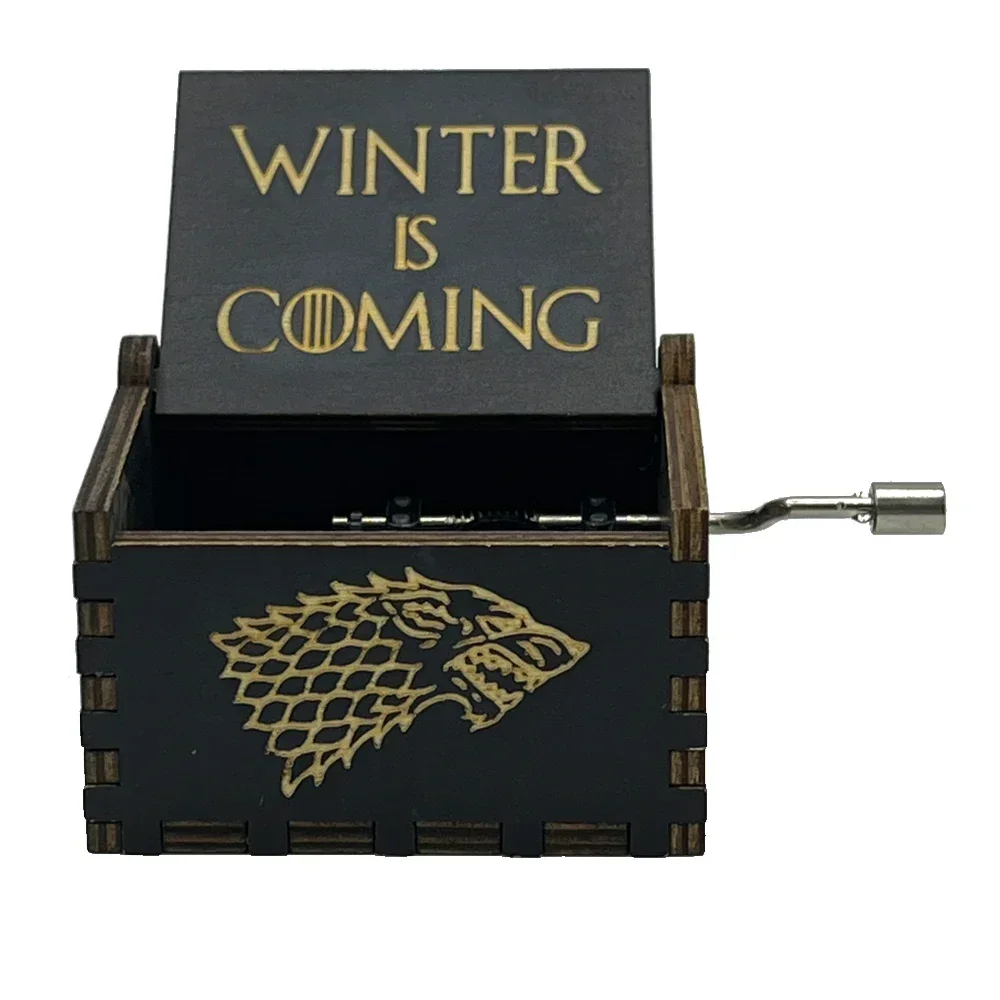Creative Wooden Hand cranked Music Box Black Series Music Octave Box Movement Wooden Octave music box