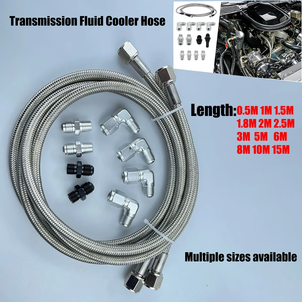 Trançado Ptfe Transmissão Fluid Cooler Mangueira Linha Kit Linha de Combustível Mangueira com Encaixe 0.5m 1m 2m 3m 5m 8m 10m Aço Inoxidável