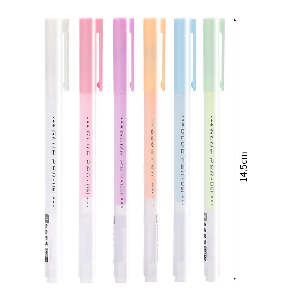 Glue Pen Solid Glue Stick Pen-shaped Handmade Glue Pen Dot Candy Color Quick-drying High Viscosity Students Scrapbook Stationery 6