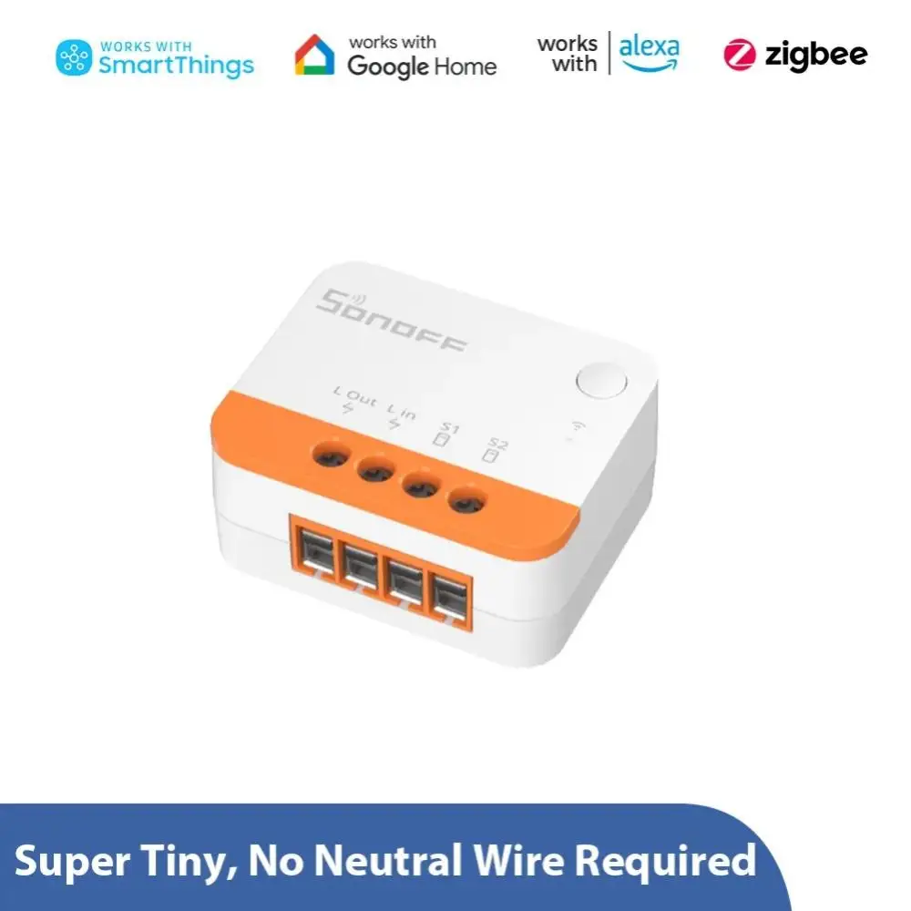 

SONOFF ZBMINI L2 Zigbee Switch No Neutral Wire Required Smart Home Wireless 2 Way Module eWeLink APP Control Alexa Google Home