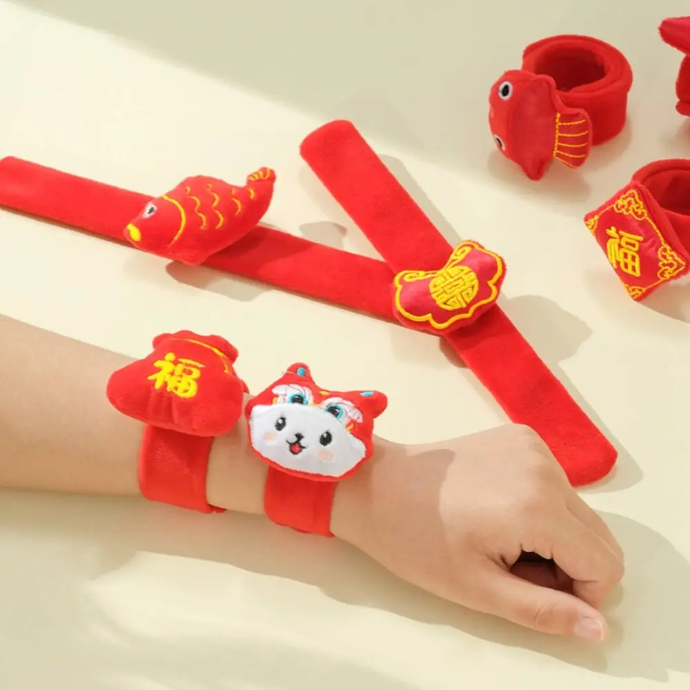 

Wrist Decoration New Year's Clap Ring Decor Plush Toy Stuffed Corduroy Bracelet Good Luck Happiness New Year Toys Hand Ring