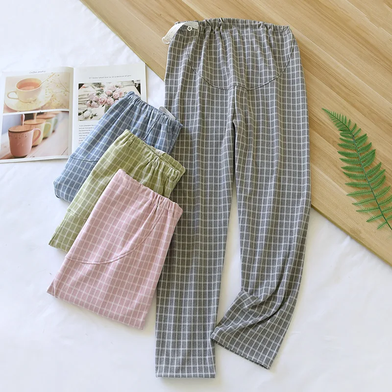 Maternity Sleep Pants Pregnancy Clothing Pregnant Pants New Adjustable Loose Straight Sleep Wear Pregnancy Home Lounge 2