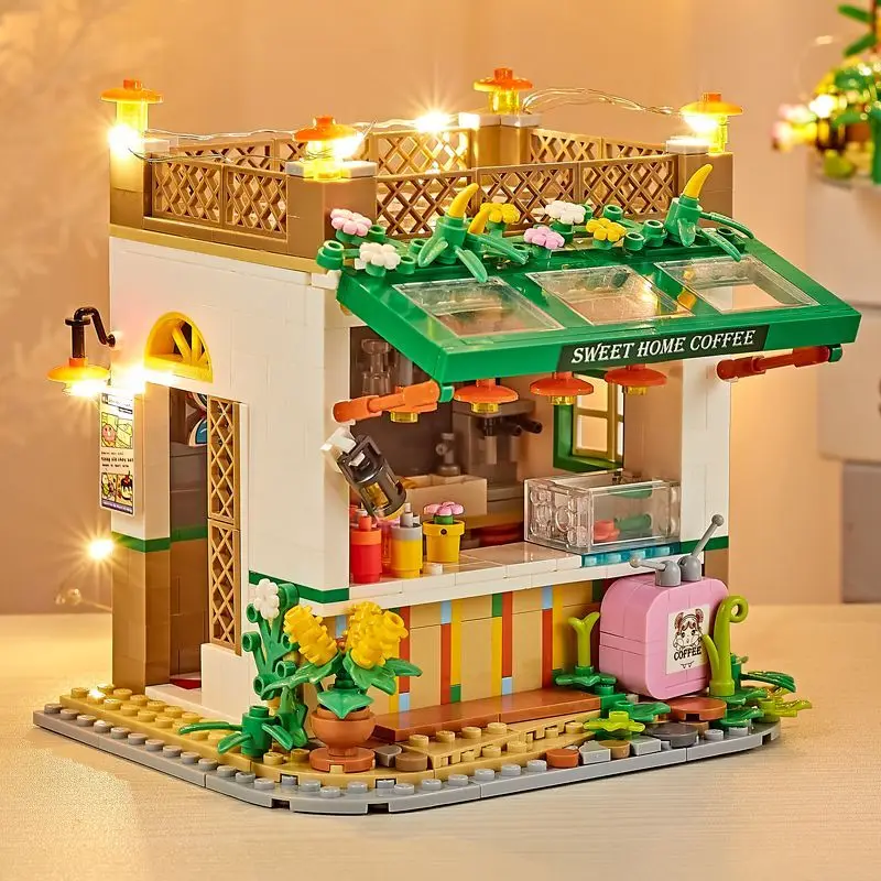 

Tale Town Flower Room Building Brick Building Compatible LEGO City Street View Toy Gifts Girls