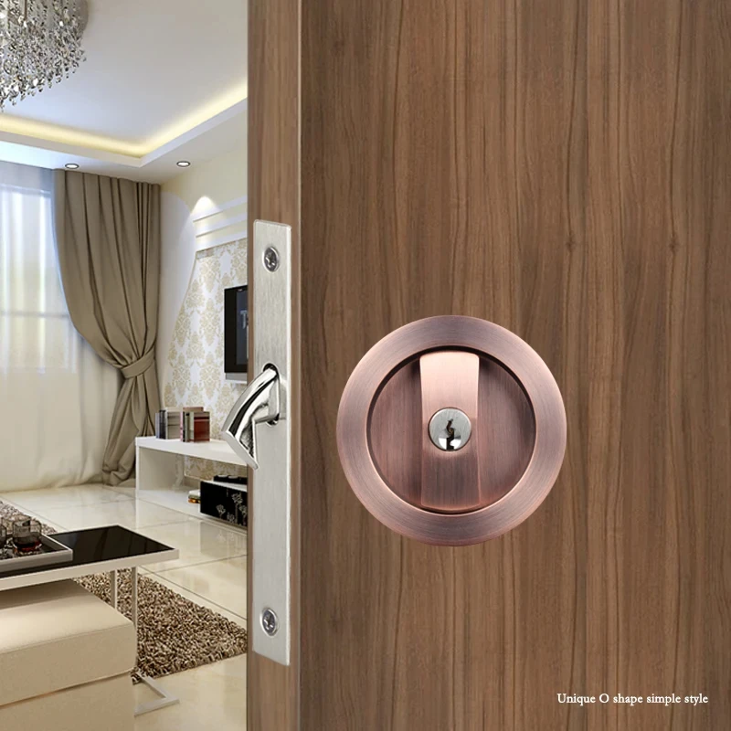 Sliding Door Lock Invisible Indoor Single Side Key Lock Folding Door Kitchen Balcony Boor