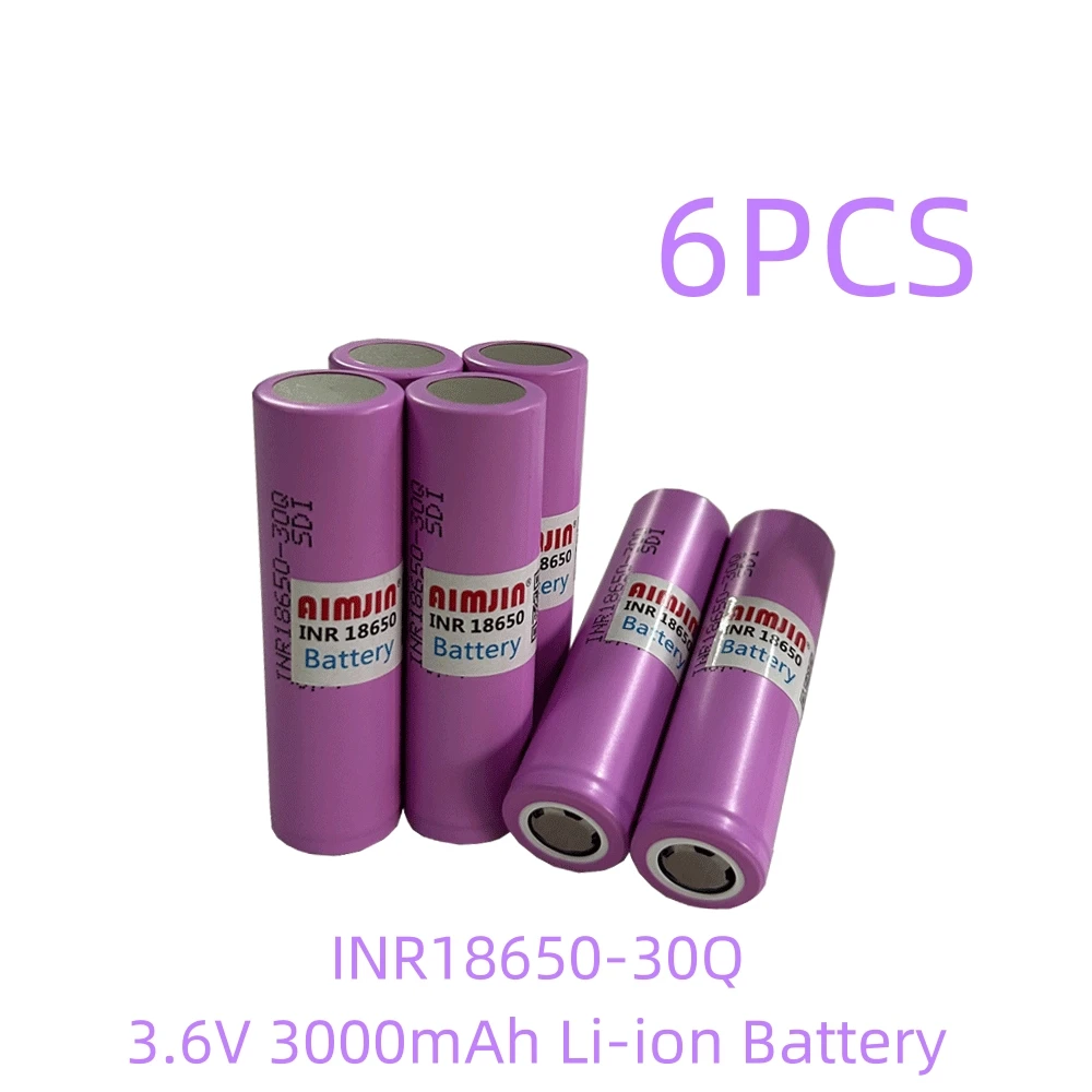 Batteria 3.6V 3000Mah 6Pcs 18650 Per Batteria Esterna Sostitutiva Della Batteria Al Litio Samsung Inr18650 30Q