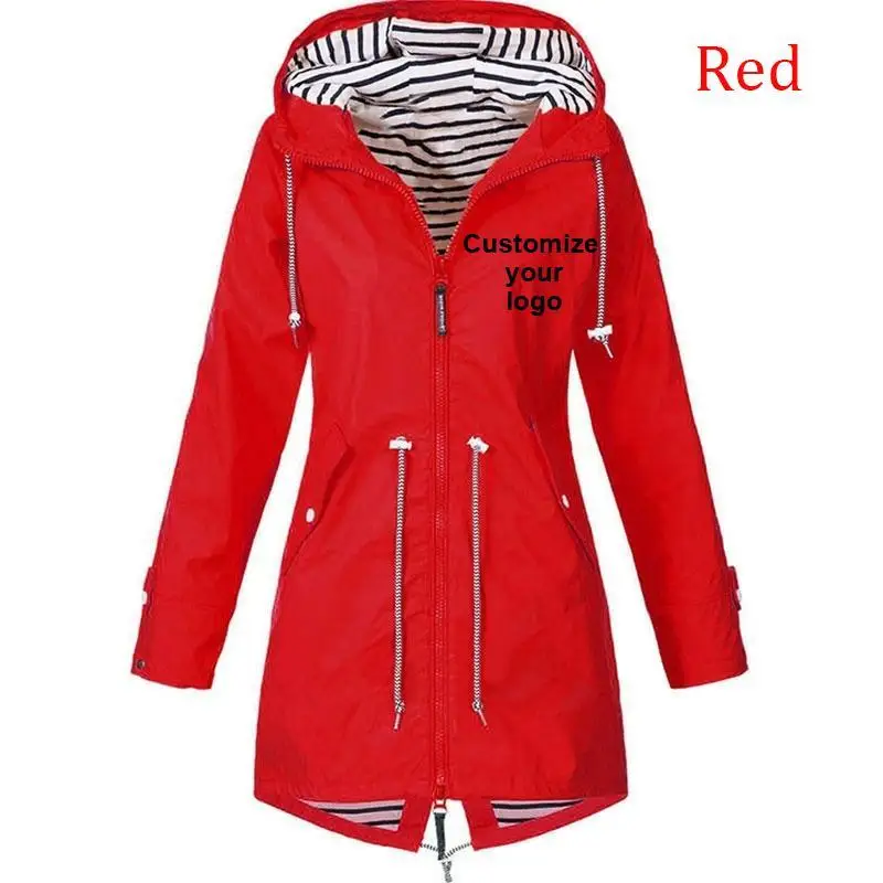 Customize Women's Thick Coat Fashion Autumn Winter Plus Velvet Outdoor Jacket Windproof Waterproof Mountaineering Hooded Overoat