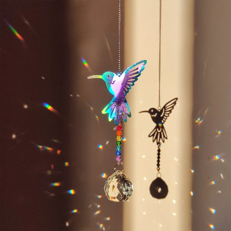 Hummingbird Rainbow Crystal Suncatcher 1 | Hummingbird Rainbow Crystal Suncatcher 3