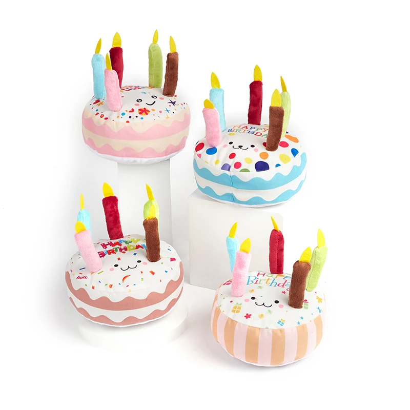 Birthday Cake Pet Dog Soundmaking Interest Toys Bite Resistant Molar To Pass The Time Plush Gnaw Toys Birthday Gift 5