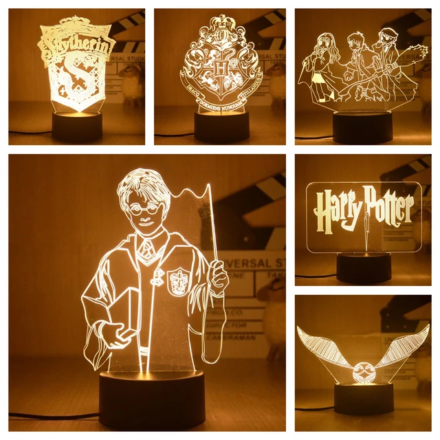 Lámpara de noche 3D de Harry Potter, figura de Anime, Juguetes Led