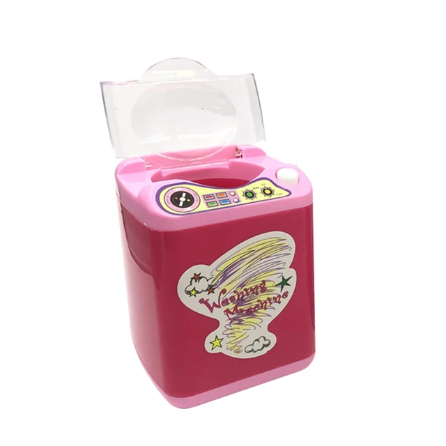 Mini Simulation Electric Washing Machine Toys Makeup Brush Play House Girl Gifts Professionally and at a Favorable Price 4