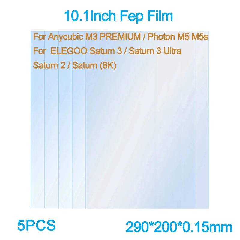 Фото Пленка FEP 10,1*290*200 мм для ELEGOO Saturn 3 Series Saturn 2 Anycubic Photon M5 M5s M3, 0,15 дюйма, 2/5/10 шт. №1
