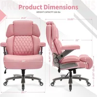 Big and Tall Office Chair 500lbs - Adjustable Headrest&Lumbar Support, 3D Flip Arms, Large Wheels &Heavy Duty Metal Base 2