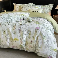 SAPP-Ensembles de literie meublés en coton égyptien, linge de lit coloré, drap, taie d'oreiller, housse de athlon, reine, roi, pleine taille double 6