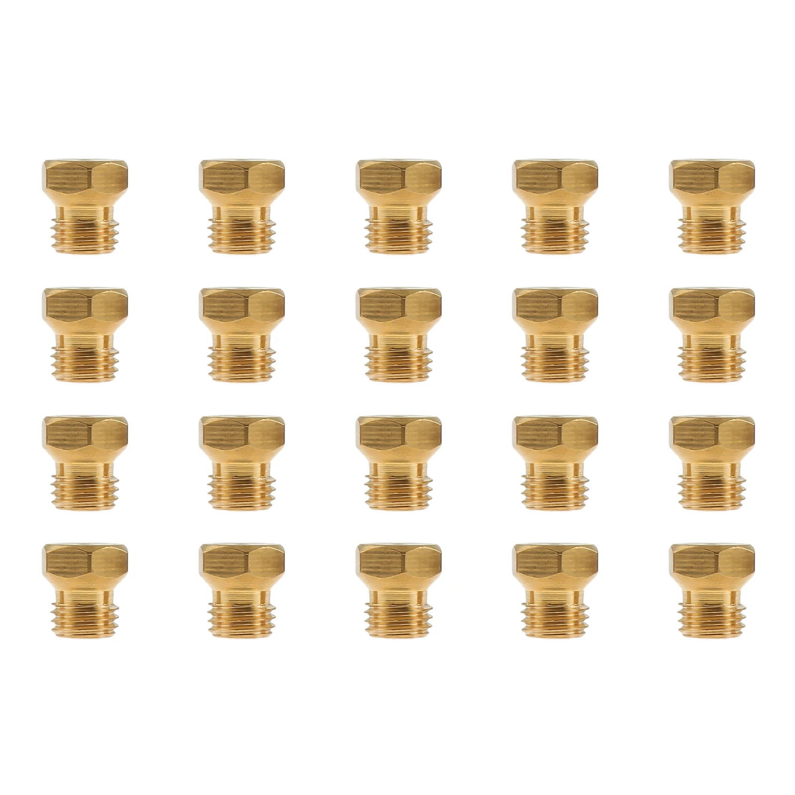 Brass Jet Nozzle 20Pcs M6&times;0.75mm/0.5mm for Propane LPG Natural Gas Pipe Water Heater DIY Burner Parts LP Gas Conversion Kit gas burner nozzle