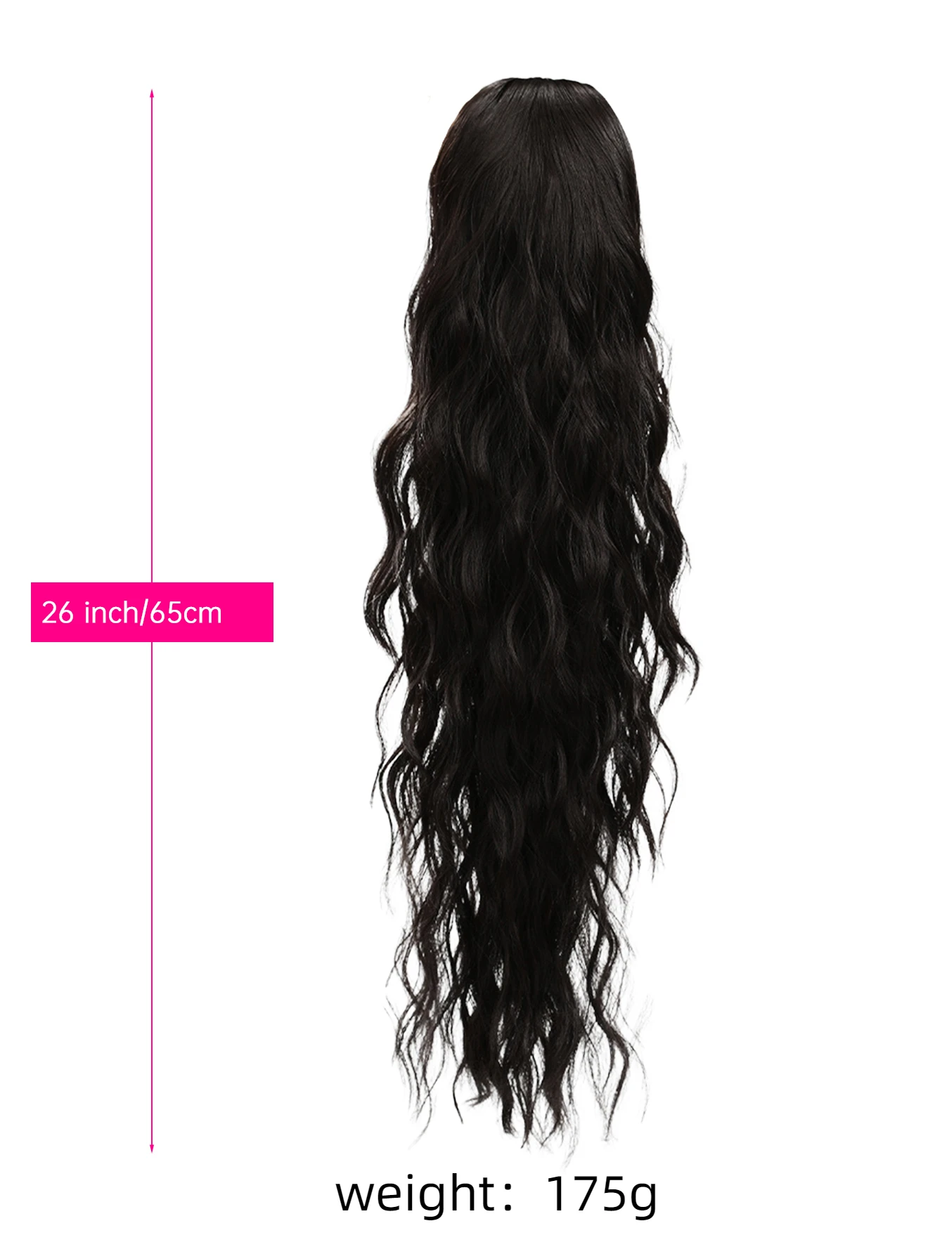 Clip in Ponytail Hair Extension 26 Inch Drawstring Ponytail for Women Long Curly Wavy Multi-color Daily