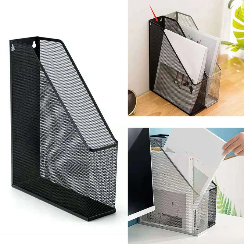 

Metal Wire Mesh Wall Mount Magazine File Holder Book Document Rack