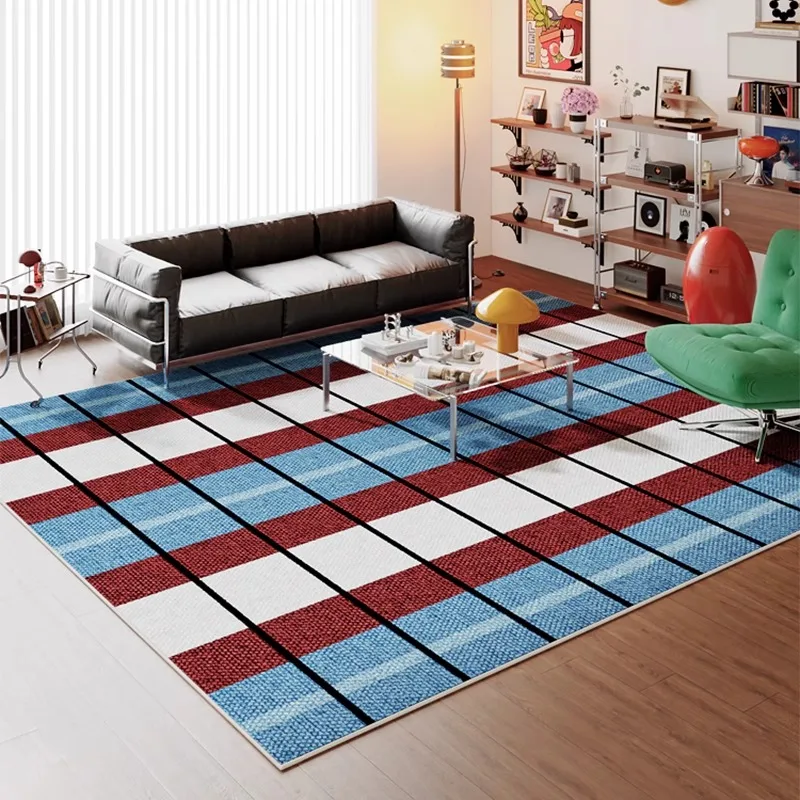 Fashion Living Room Carpet Large Area Purple Blue Contrast Striped Bedroom Rug Creative Art Home Decoration Coffee Table Mats 러그