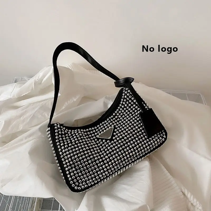 Bags For Women PU Leather Small Underarm Shoulder Bling Luxury Design Brand Lady Party Crystal Handbags 2022 |