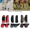 Equestrian Horse Tendon Boots Front Hind Adjustable Brace PU Leather Guard 4
