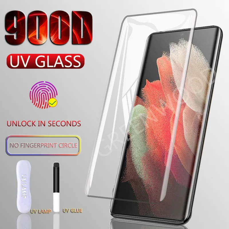 900d Uv Tempered Glass For Samsung Galaxy S21 Plus Ultra S22 Screen