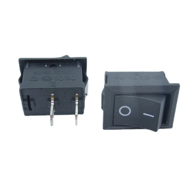 50 Pz 100 Pz Kcd1 21*15Mm 2Pin Barca Interruttore A Bilanciere Spst Snap-In On/Off Posizione Snap 6A/250V Rame