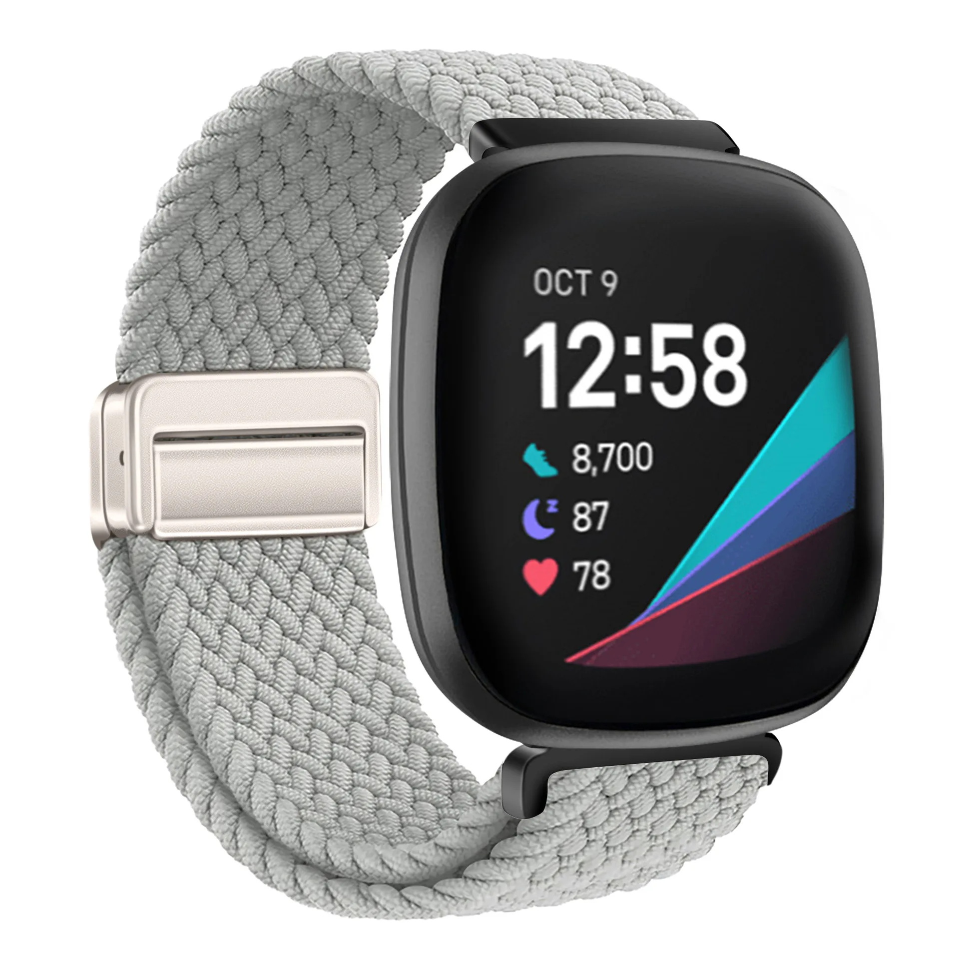 Sporty Nylon Braided Loop Strap - Magnetic Breathable Bracelet Wristband Belt Accessory