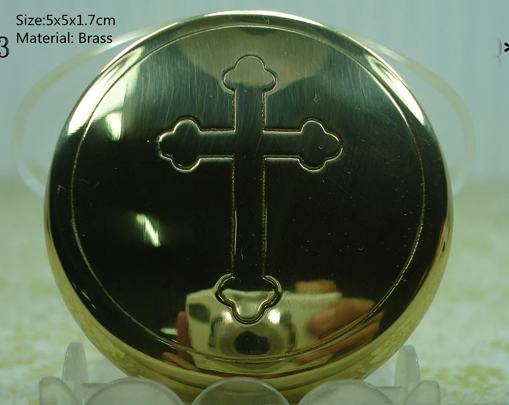 Solid Polished Pyx Holy Box Eucharist Catholic Religious Hospital Church First Communion