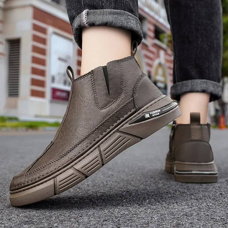 

Men's Shoes New Men's Shoes Brand Designer Shoes British Style High Top Casual Sport Male Thick Sole Vulcanized