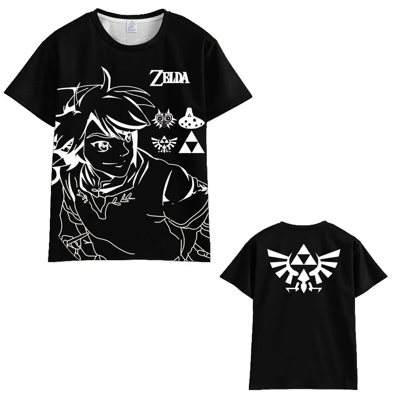 Zelda-Inspired Breathable Cosplay T-Shirt - Men's Loose Fit Anime Cartoon Design