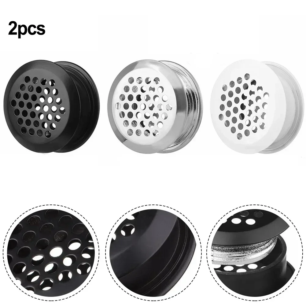 Stainless Steel Air Vent Grille Round Ventilation Grilles Wardrobe Cabinet Air Vent 2pcs air vent grille ventilation grille air vent cover