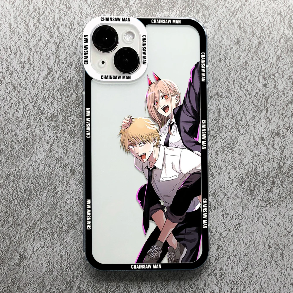 Anime Chainsaw Man Mitaka Asa Phone Case for Iphone 7 8 Plus 11 12 13 Mini  SE20 X XS XR 14 15 Pro Max Clear Soft TPU Cover Shell