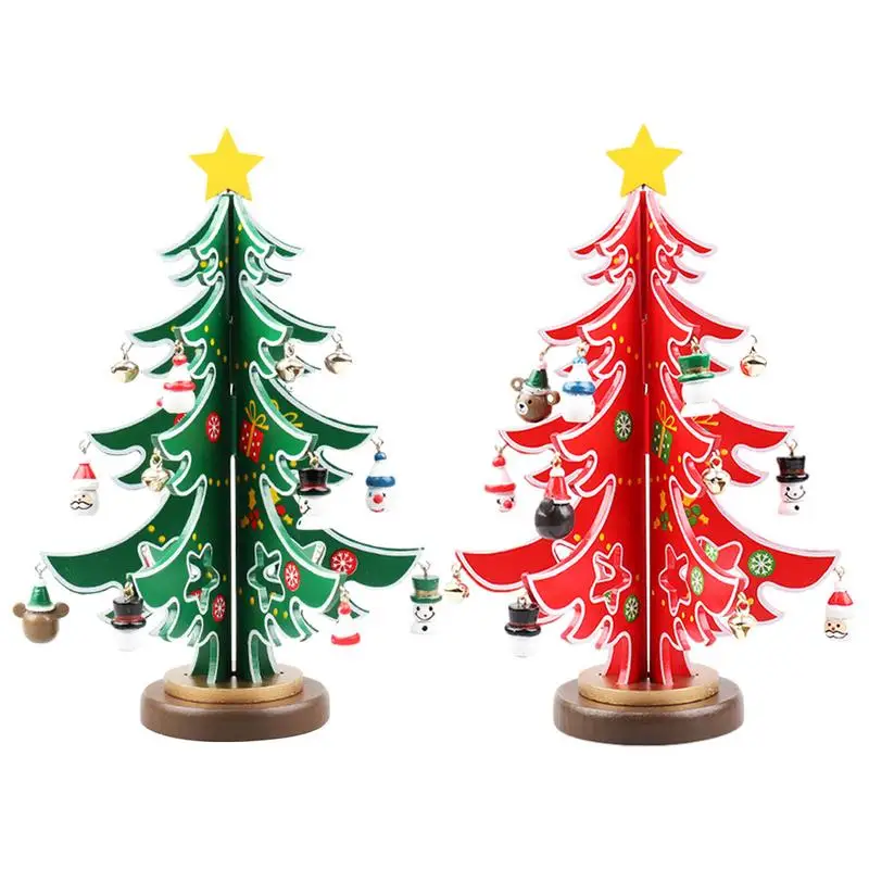 

Wood Christmas Tree Ornaments Mini Christmas Tree Crafts Wooden Christmas Trees Tabletop Decoration For Bedroom Homes Bars Shops