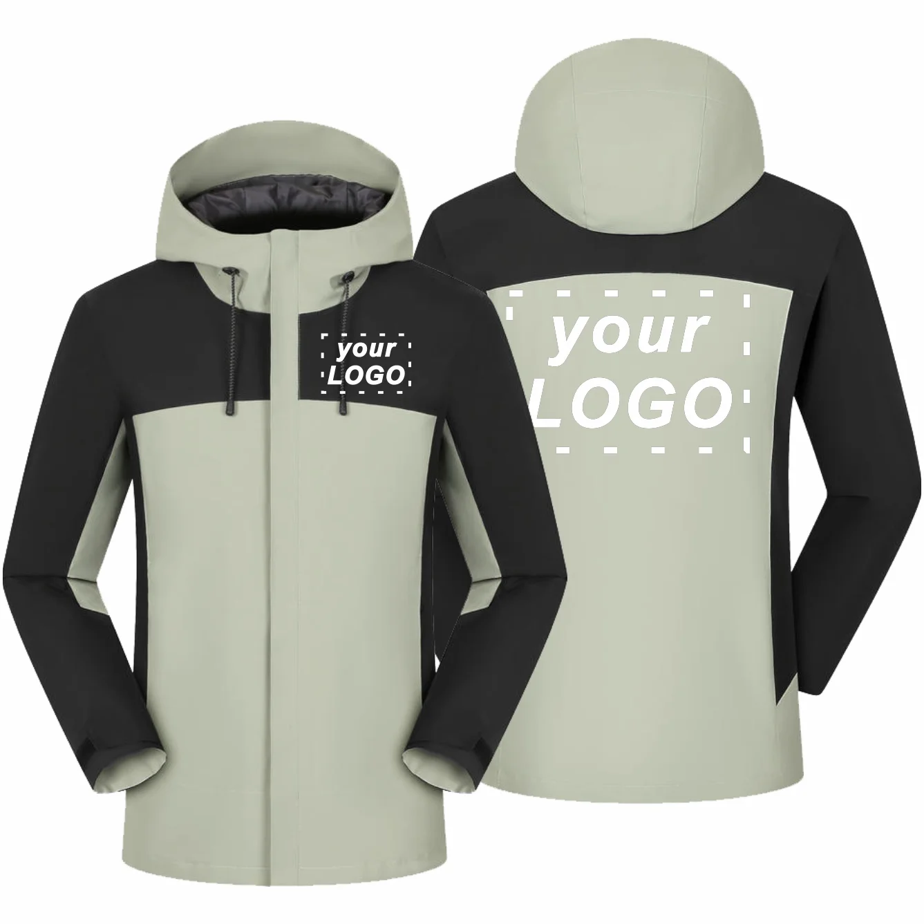 Winter Casual Windproof Hooded Down Jacket Printed Embroidery Company High Quality Men's Hiking Outdoor Jacket 4xl