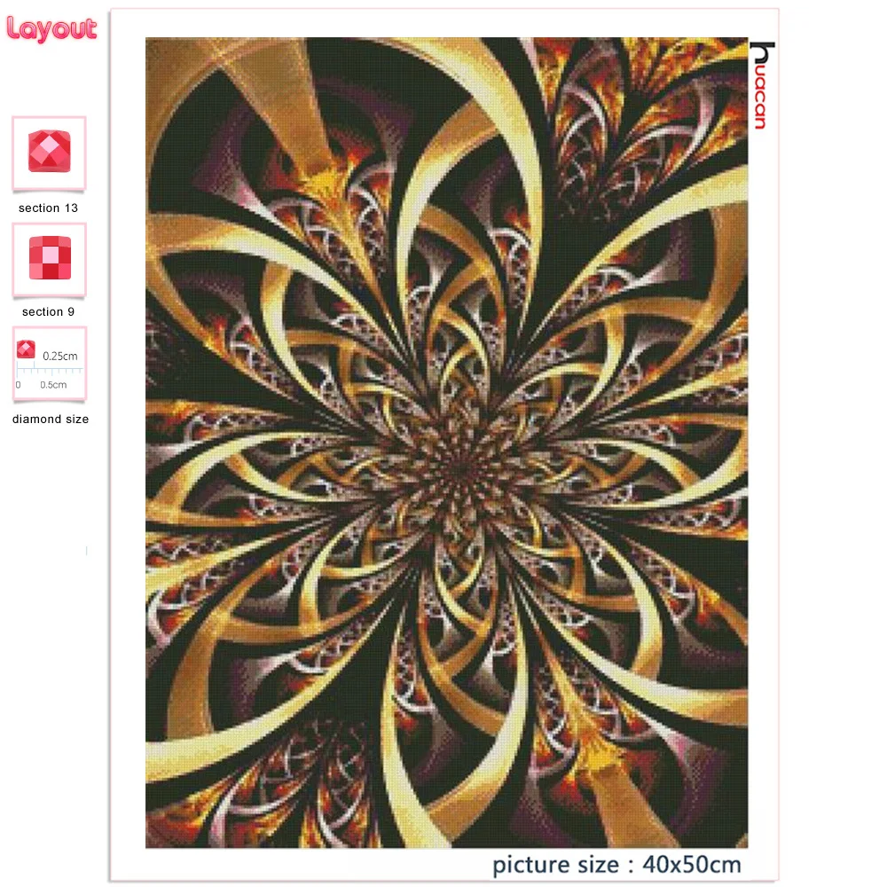 Huacan 5d Diamond Art Painting Mandala Flower Wall Stickers